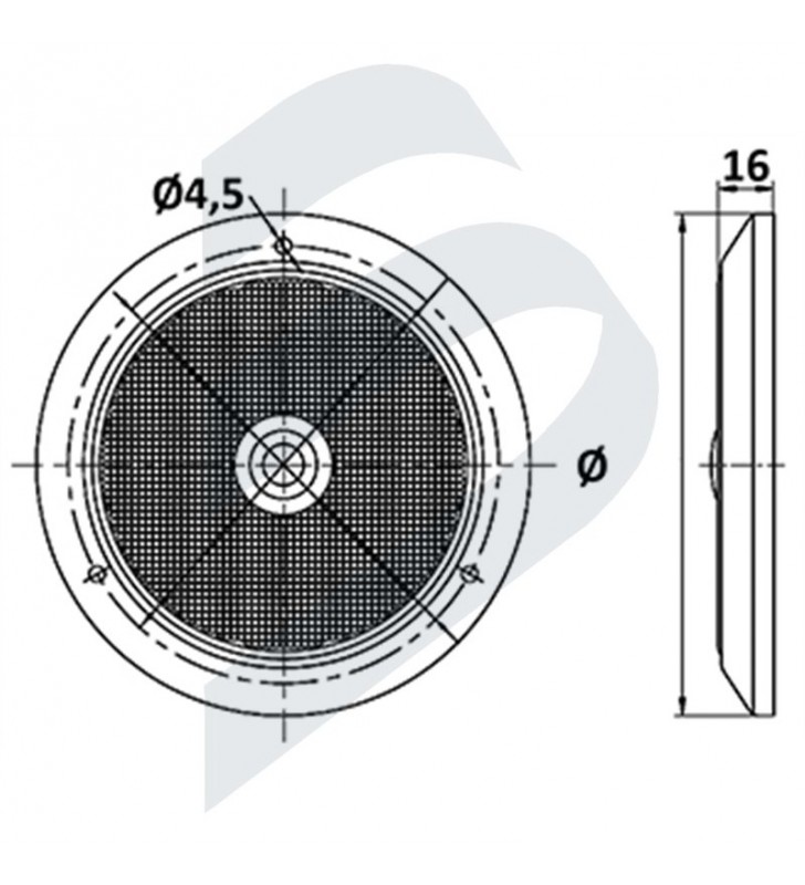 Medidas de Plafón led touch 74mm IP66
