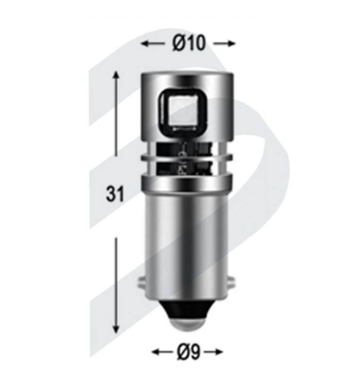 Medidas de Bombilla BA9S led aluminio