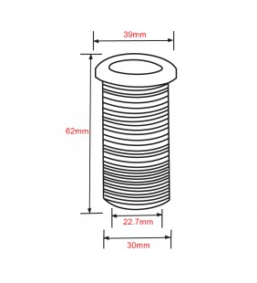 Medidas de Kit pasacasco 22mm tapón de expansión y anti retorno