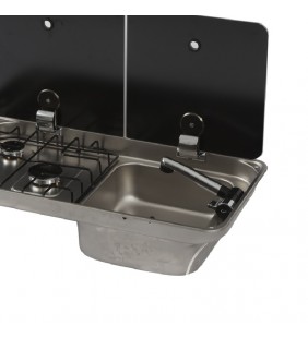 Cocina 2 fogones y fregadero integrado derecha