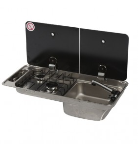Cocina 2 fogones y fregadero integrado derecha