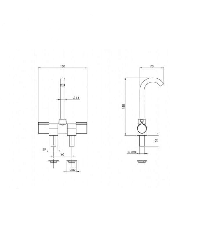 Medidas de Grifo Mixer