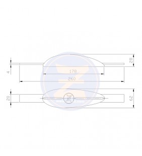 Medidas de Anodo pez 1,1Kg con pletina