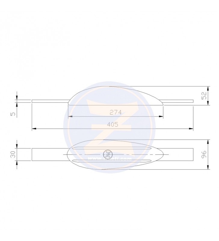 Medidas de Anodo pez 5Kg con pletina