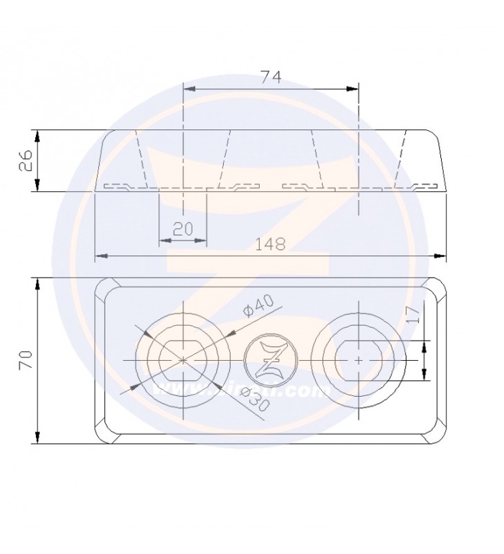 Medidas de Anodo placa 1,3Kg con junta de goma