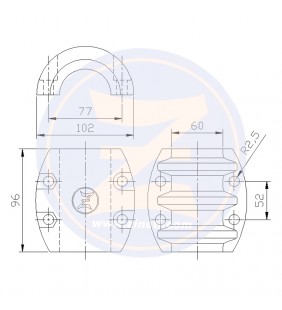 Anodo collar para eje 60 mm Zineti