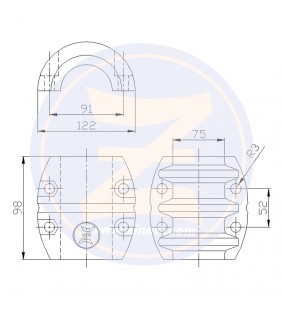 Anodo collar para eje 75 mm Zineti