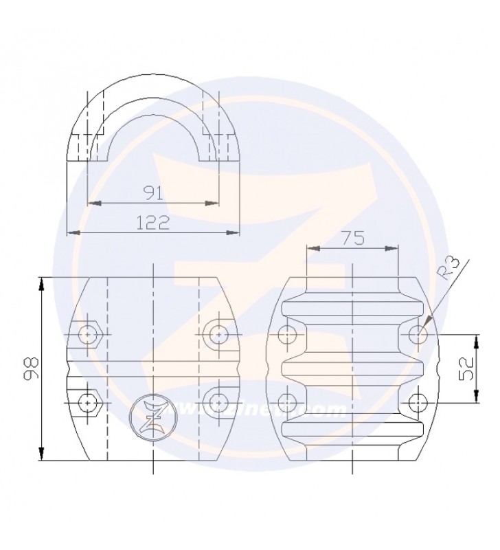 Anodo collar para eje 75 mm Zineti