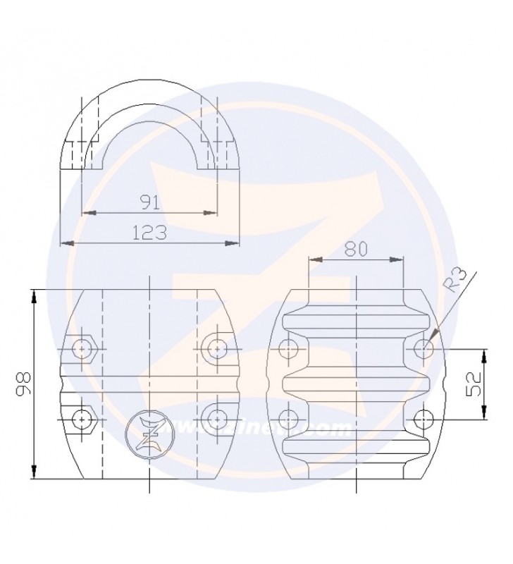 Anodo collar para eje 80 mm Zineti