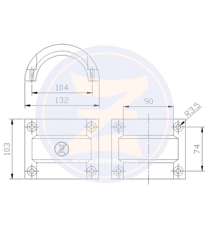 Anodo collar para eje 90 mm Zineti