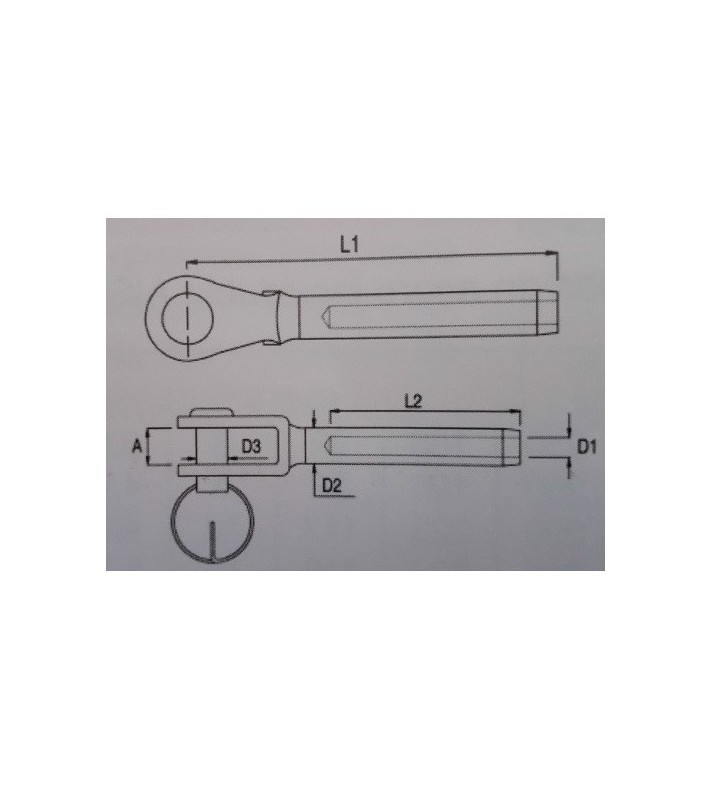 Terminal horquilla 3mm inox