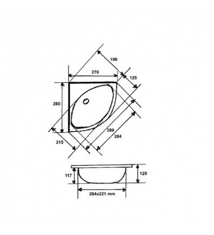 Medidas de Lavabo esquinero plástico marfil