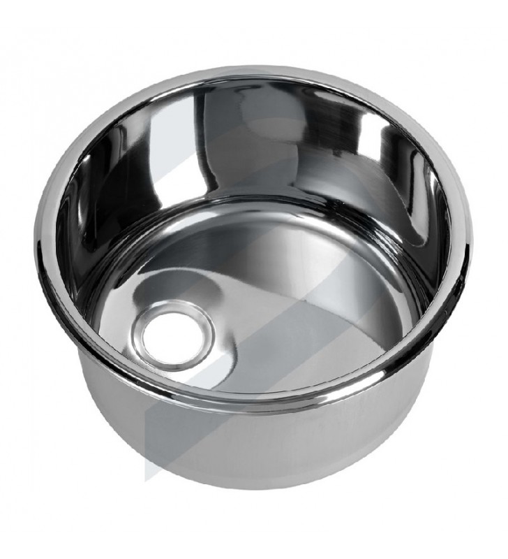 Fregadero redondo 385mm Ø inox