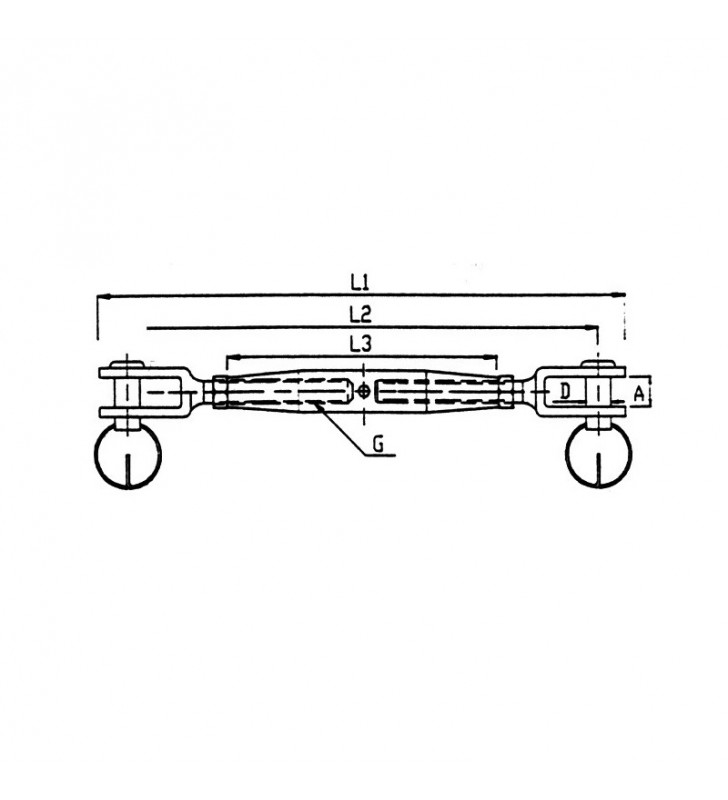 Medidas de Tensor inox doble horquilla