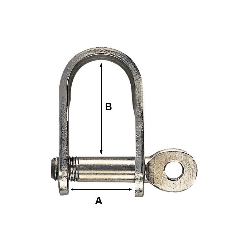 Grillete plano 6mm corto inox