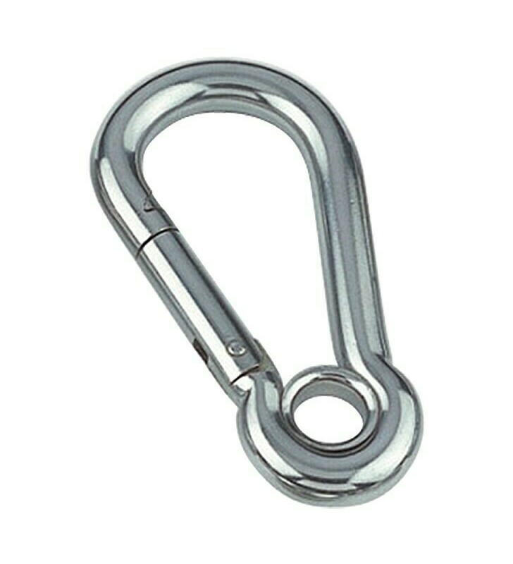 Mosquetón inox 5mm con ojillo