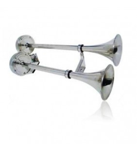Bocina eléctrica trompeta doble inox 12 V