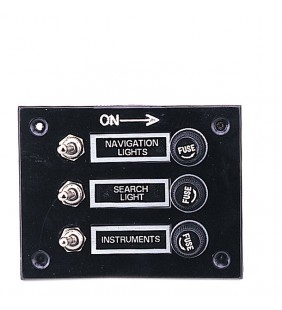 Panel de 3 interruptores de palanca con fusibles