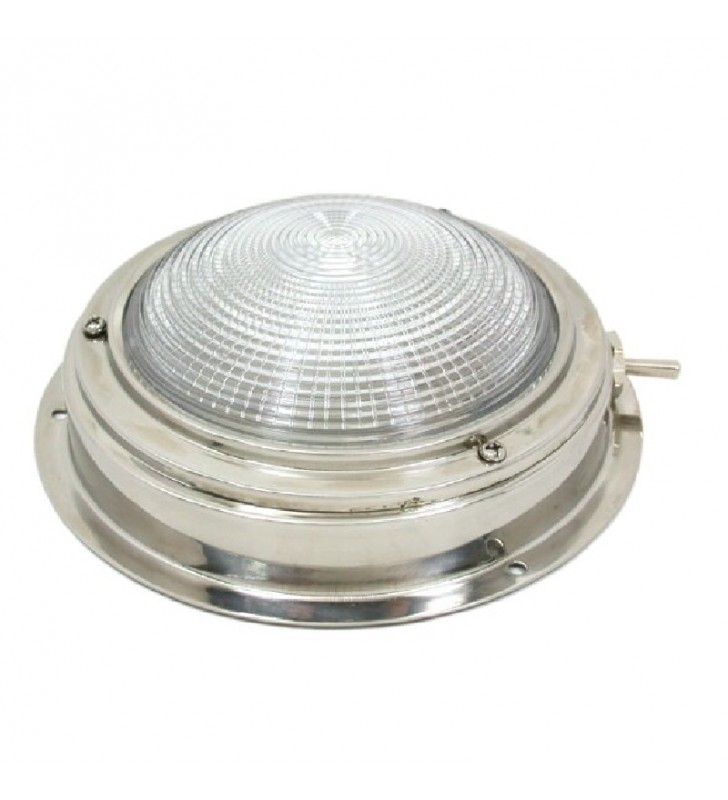 Plafón inox 110mm con interruptor