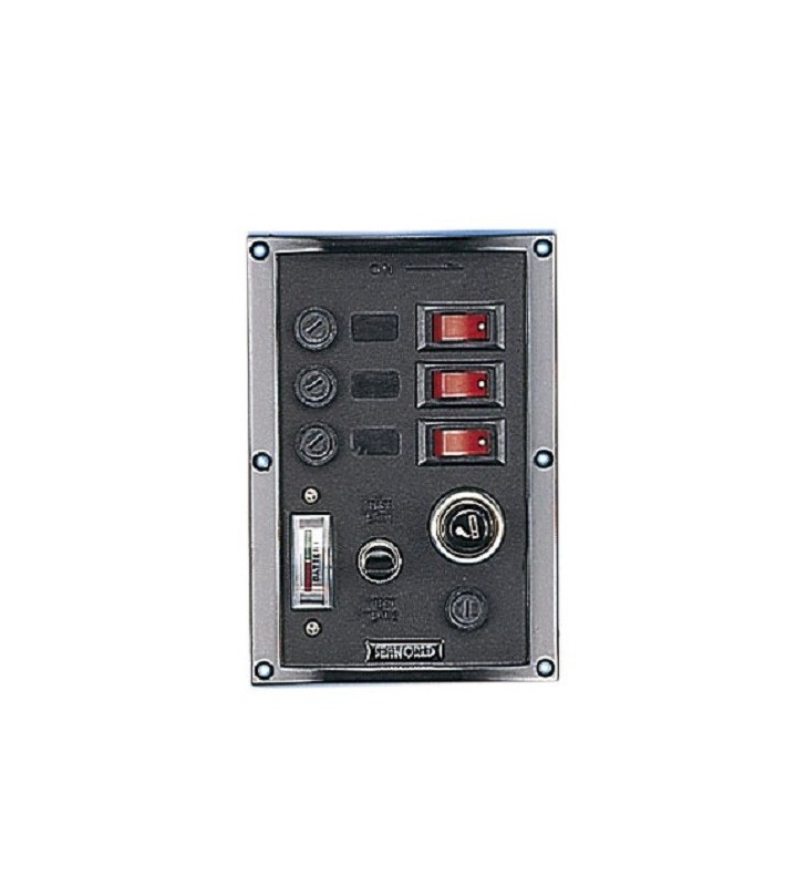 Panel 3 interruptores y tester con toma 12V
