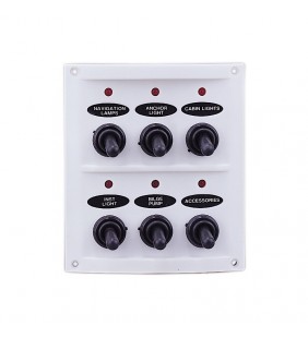 Panel blanco 6 interruptores de palanca engomados