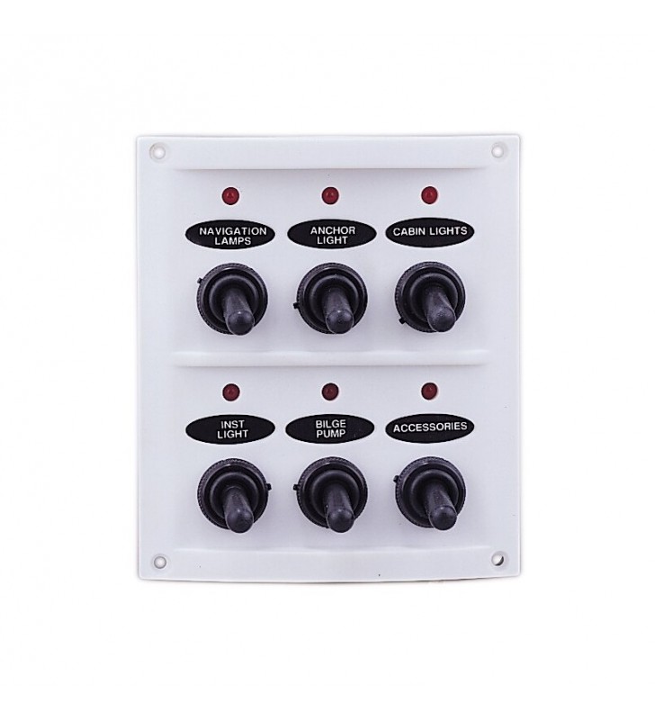 Panel blanco 6 interruptores de palanca engomados