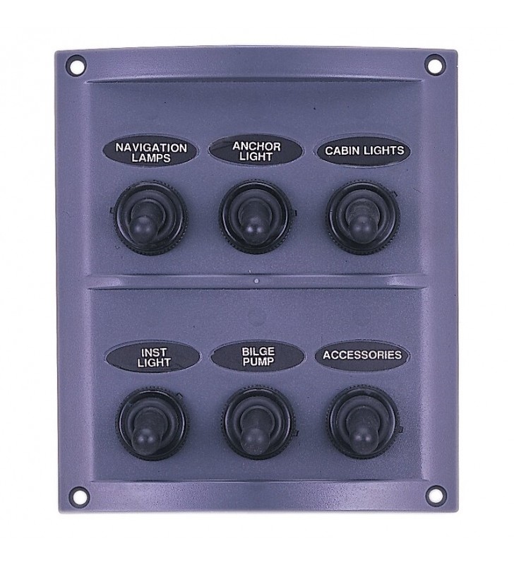 Panel negro 6 interruptores de palanca engomados
