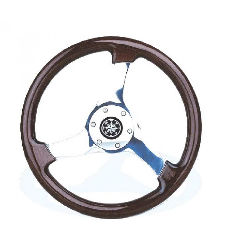 Volante Hélix inox madera