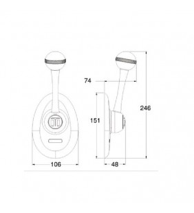 Medidas de CH2800 mando morse lateral Seastar con giratorio