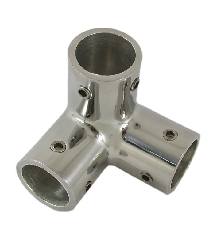 Conexión inox triple tubo de 25mm