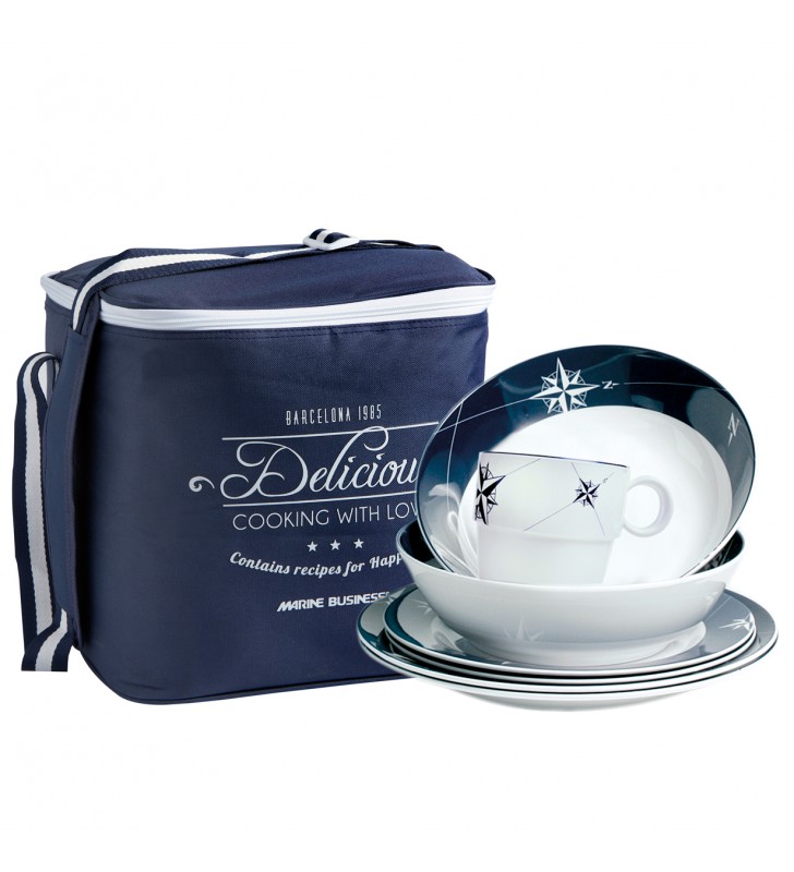 Pack vajilla Northwind redonda 4 servicios + cesta