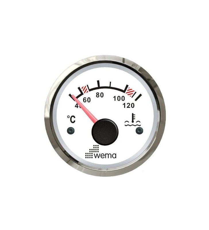 Reloj de temperatura motor inox blanco - Promonautica
