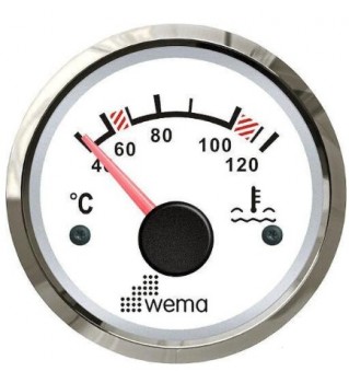 Reloj de temperatura motor inox blanco Wema