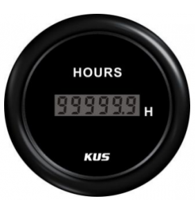 Cuenta horas de motor digital negro KUS