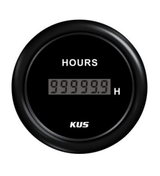 Cuenta horas de motor digital negro KUS