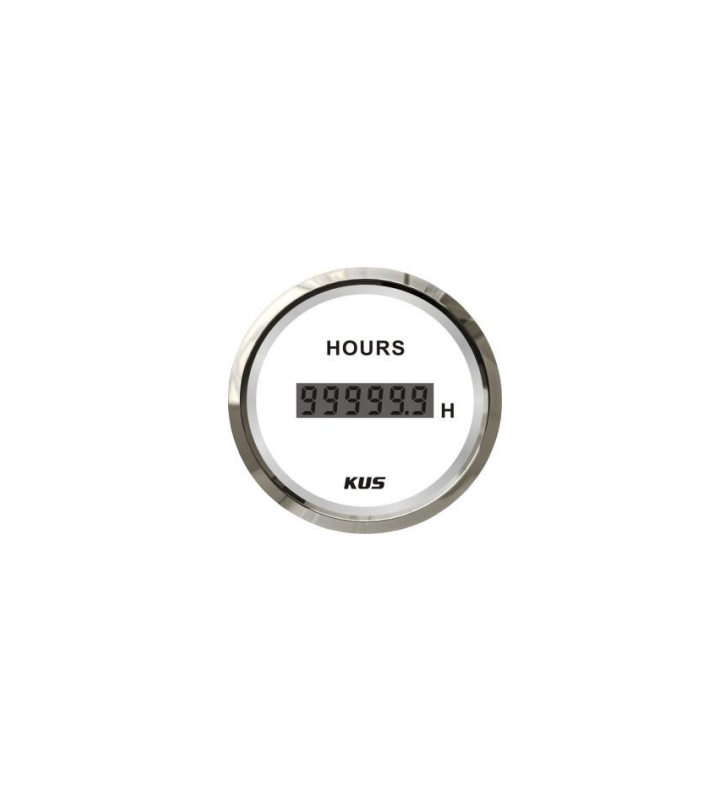 Cuenta horas de motor digital KUS Inox/Blanco