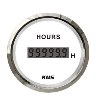 Cuenta horas de motor digital KUS Inox/Blanco