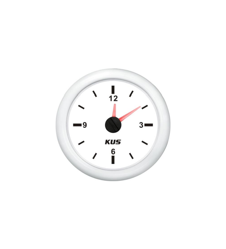 Reloj horario de salpicadero Kus blanco