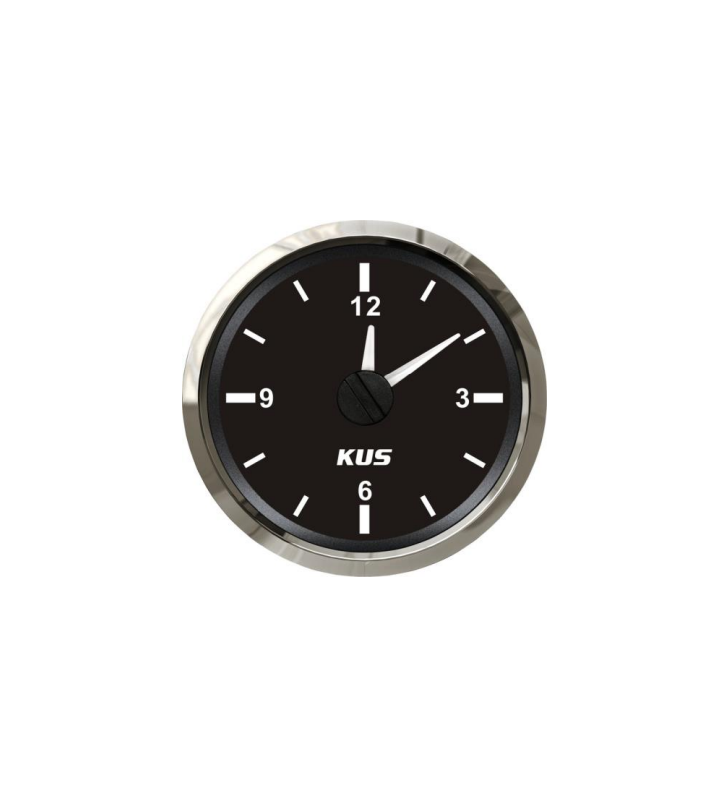 Reloj horario de salpicadero Kus inox negro