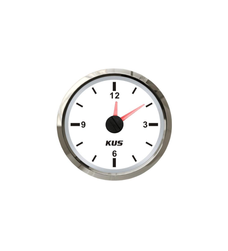 Reloj horario de salpicadero Kus inox blanco