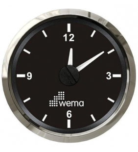 Reloj horario de salpicadero WEMA inox negro