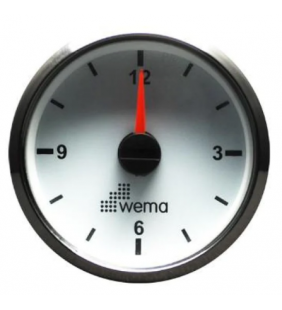 Reloj horario de salpicadero WEMA inox blanco