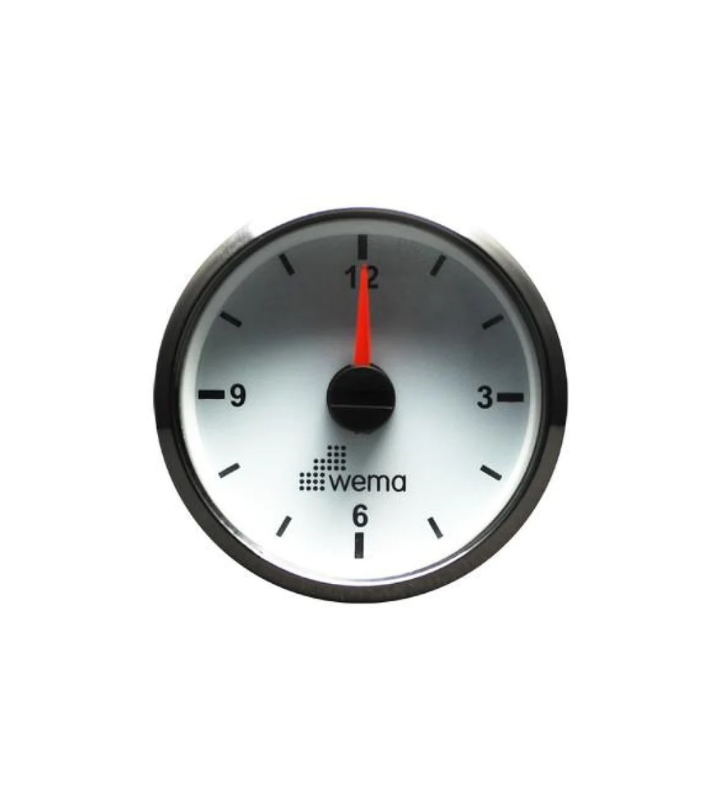 Reloj horario de salpicadero WEMA inox blanco