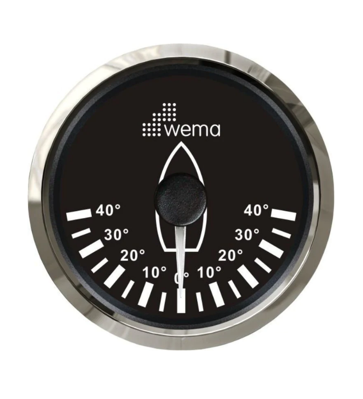 Indicador de ángulo de timón WEMA negro inox