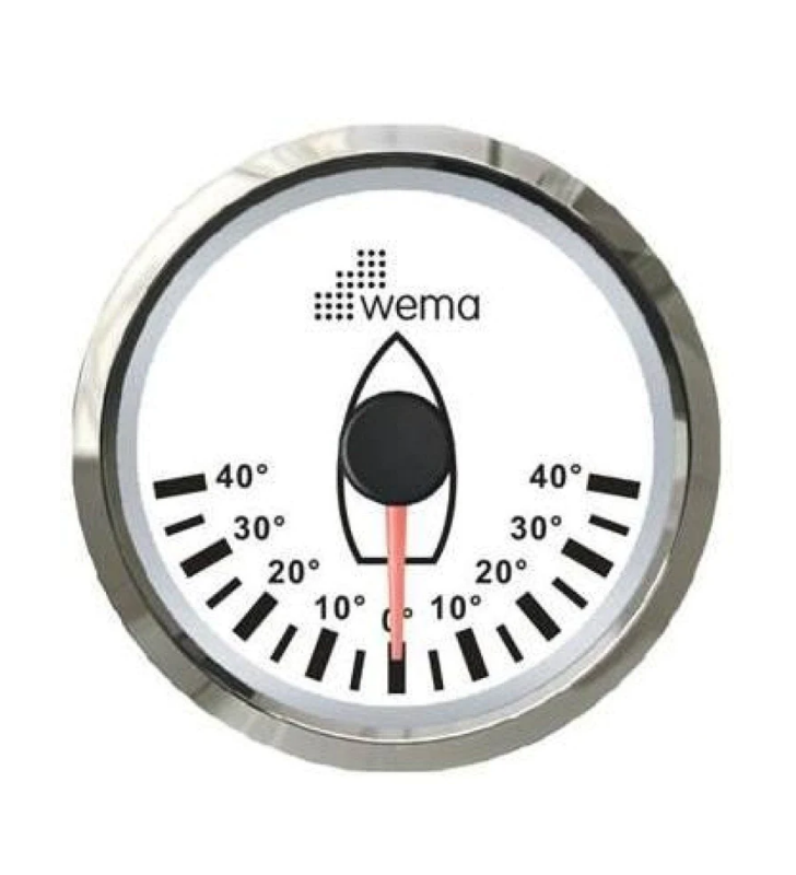 Indicador de ángulo de timón WEMA blanco inox