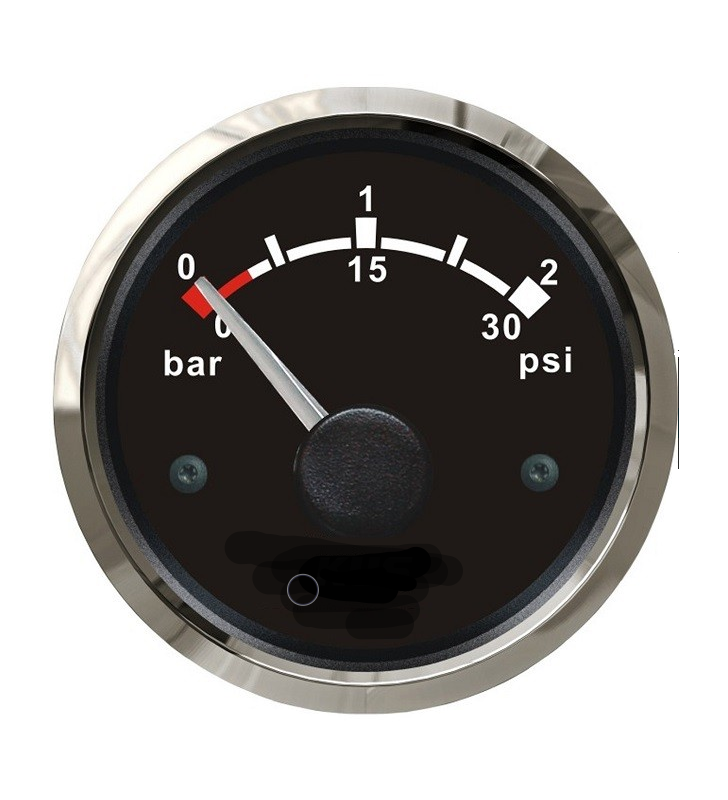 Indicador presión de aceite WEMA negro inox 0-2 BAR