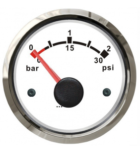 Indicador presión de aceite WEMA blanco inox 0-2 BAR