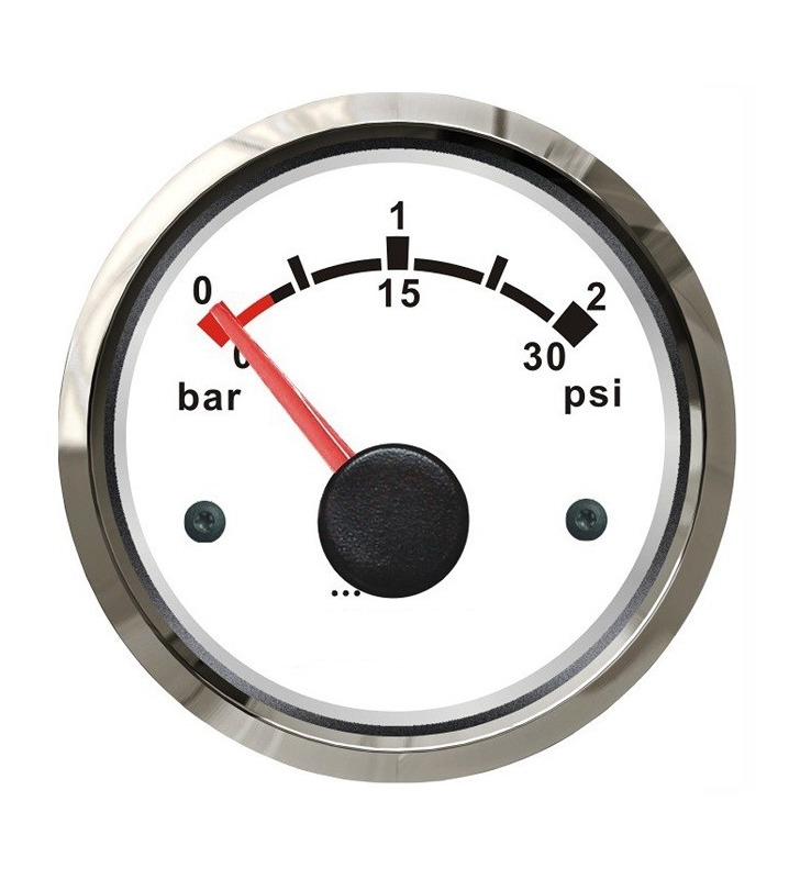 Indicador presión de aceite WEMA blanco inox 0-2 BAR