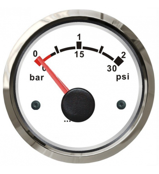 Indicador presión de aceite WEMA blanco inox 0-2 BAR