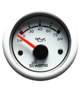Indicador presión de aceite WEMA blanco 0-5 BAR
